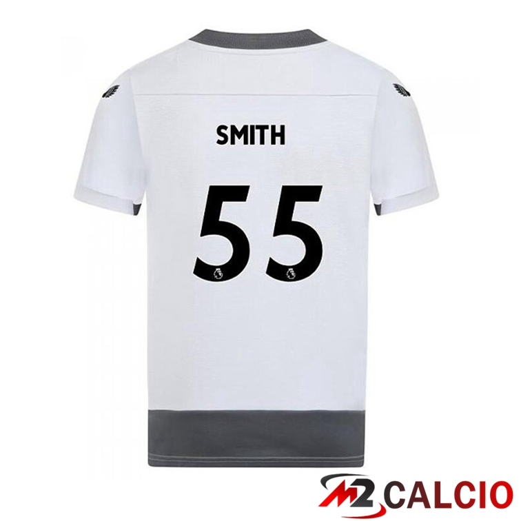 Maglie Calcio Personalizzate,Tute Calcio Squadre,Maglia Nazionale Italiana Calcio | Maglie Calcio Wolves (SMITH 55) Terza Bianco Grigio 2022/2023