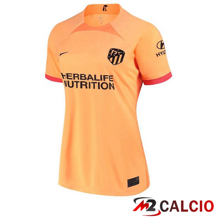 Maglie Calcio Personalizzate,Tute Calcio Squadre,Maglia Nazionale Italiana Calcio | Maglie Calcio Atletico Madrid Donna Terza Arancione 2022/2023