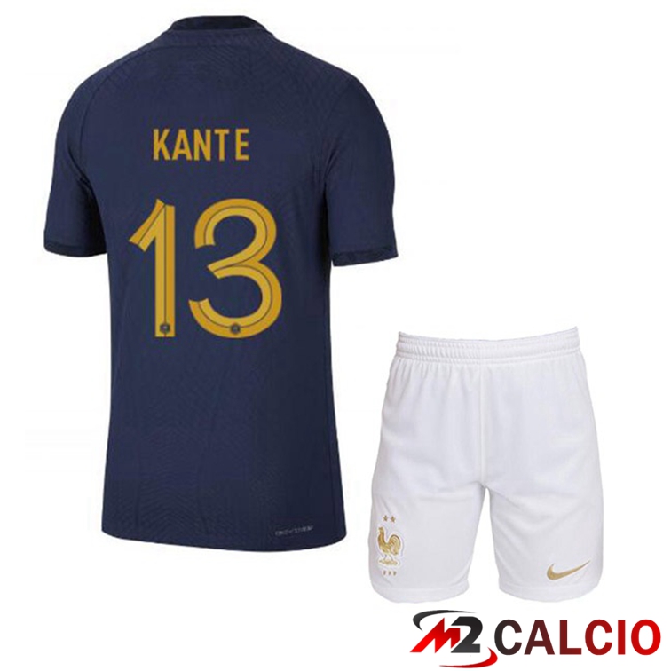 Maglie Calcio Personalizzate,Tute Calcio Squadre,Maglia Nazionale Italiana Calcio | Maglie Calcio Francia (KANTE 13) Bambino Prima Blu Royal Coppa Del Mondo 2022