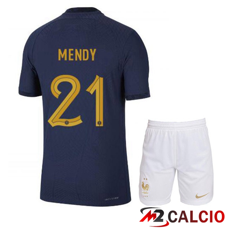 Maglie Calcio Personalizzate,Tute Calcio Squadre,Maglia Nazionale Italiana Calcio | Maglie Calcio Francia (MENDY 21) Bambino Prima Blu Royal Coppa Del Mondo 2022