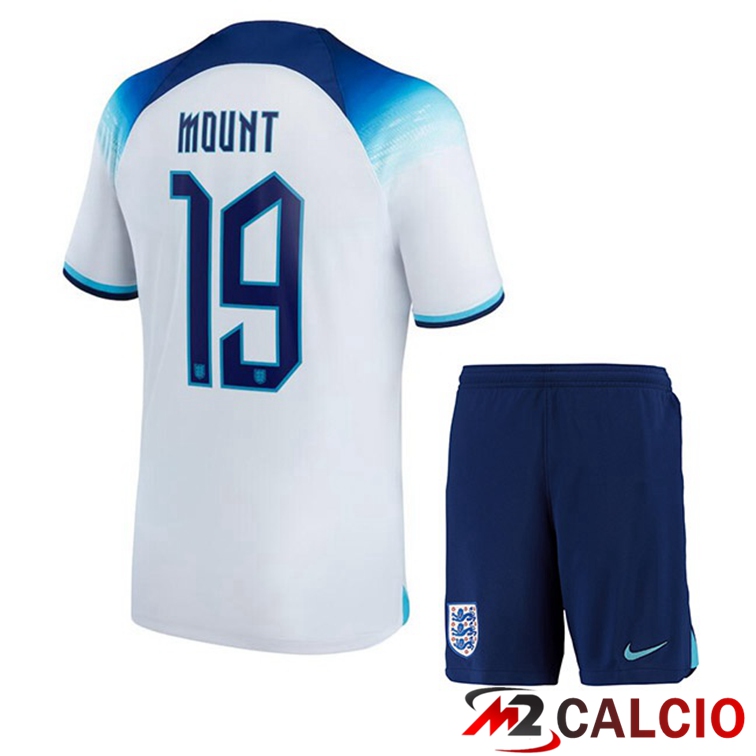 Maglie Calcio Personalizzate,Tute Calcio Squadre,Maglia Nazionale Italiana Calcio | Maglie Calcio Inghilterra (MOUNT 19) Bambino Prima Bianco Coppa Del Mondo 2022