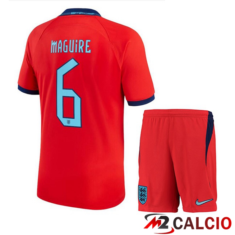 Maglie Calcio Personalizzate,Tute Calcio Squadre,Maglia Nazionale Italiana Calcio | Maglie Calcio Inghilterra (MAGUIRE 6) Bambino Seconda Rosso Coppa Del Mondo 2022