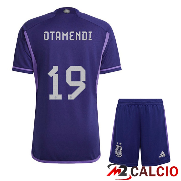 Maglie Calcio Personalizzate,Tute Calcio Squadre,Maglia Nazionale Italiana Calcio | Maglie Calcio Argentina (OTAMENDI 19) Bambino Seconda Viola Coppa Del Mondo 2022