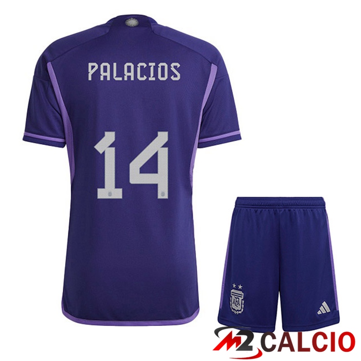Maglie Calcio Personalizzate,Tute Calcio Squadre,Maglia Nazionale Italiana Calcio | Maglie Calcio Argentina (PALACIOS 14) Bambino Seconda Viola Coppa Del Mondo 2022