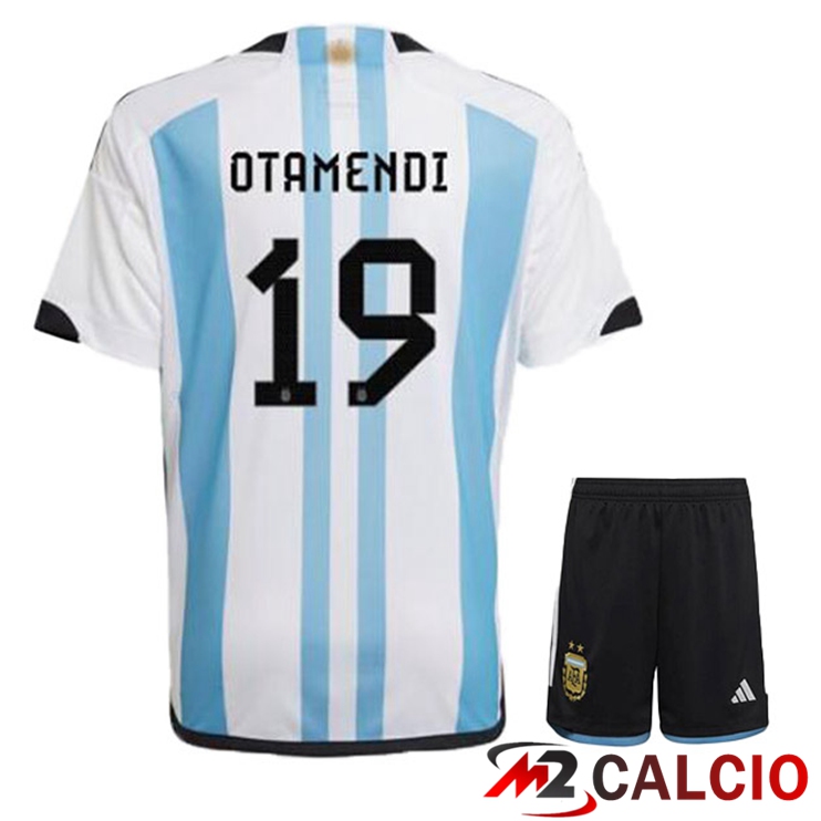 Maglie Calcio Personalizzate,Tute Calcio Squadre,Maglia Nazionale Italiana Calcio | Maglie Calcio Argentina (OTAMENDI 19) Bambino Prima Blu Bianco Coppa Del Mondo 2022
