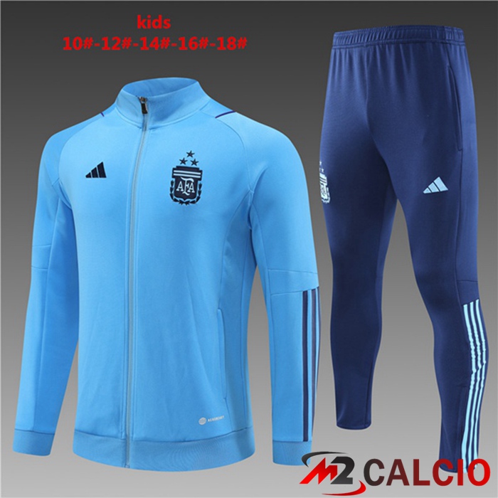 Insieme Tuta Calcio - Giacca Argentina Bambino Blu 2023/2024