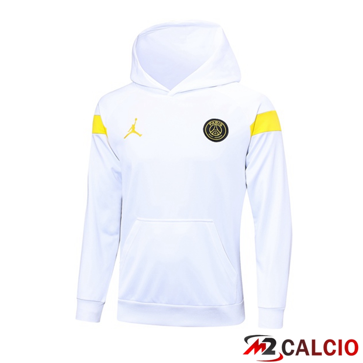 Maglie Calcio Personalizzate,Tute Calcio Squadre,Maglia Nazionale Italiana Calcio | Felpa Cappuccio Paris PSG Bianco 2023/2024