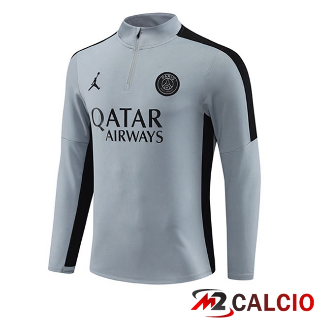 Maglie Calcio Personalizzate,Tute Calcio Squadre,Maglia Nazionale Italiana Calcio | Felpa Allenamento JORDAN Paris PSG Grigio 2023/2024