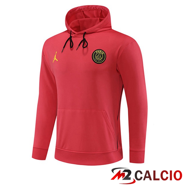 Maglie Calcio Personalizzate,Tute Calcio Squadre,Maglia Nazionale Italiana Calcio | Felpa Cappuccio JORDAN Paris PSG Rosso 2023/2024
