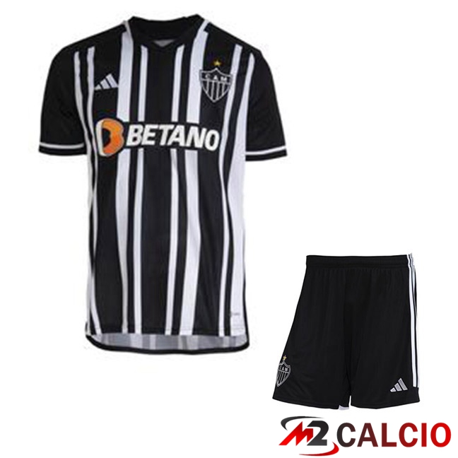 Maglie Calcio Personalizzate,Tute Calcio Squadre,Maglia Nazionale Italiana Calcio | Maglia Calcio Atletico Mineiro Bambino Prima Nero Bianco 2023/2024