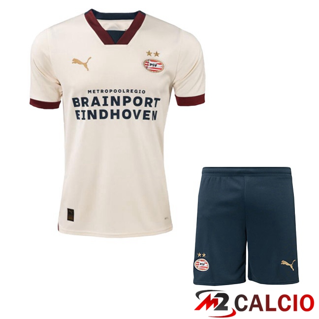 Maglie Calcio Personalizzate,Tute Calcio Squadre,Maglia Nazionale Italiana Calcio | Maglia Calcio PSV Eindhoven Bambino Seconda Marrone 2023/2024