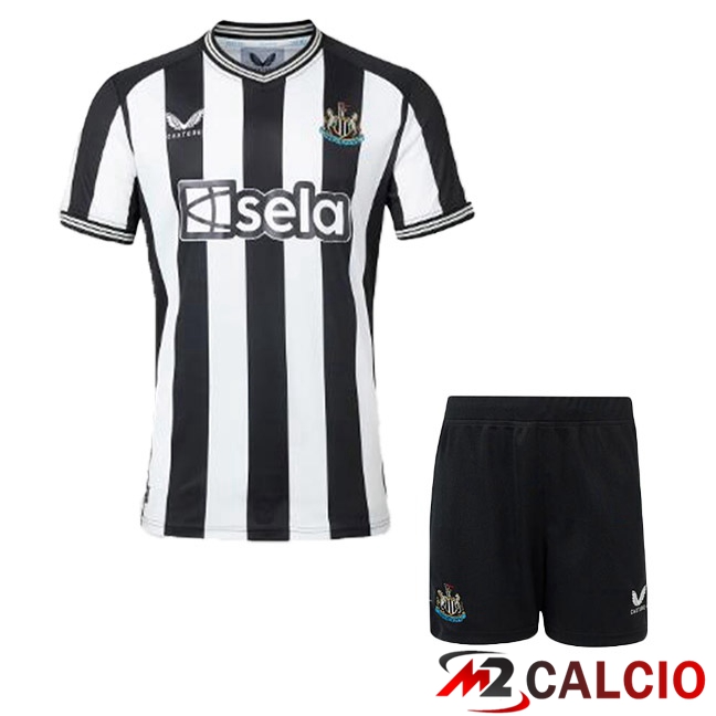 Maglie Calcio Personalizzate,Tute Calcio Squadre,Maglia Nazionale Italiana Calcio | Maglia Calcio Newcastle United Bambino Prima Bianco Nero 2023/2024