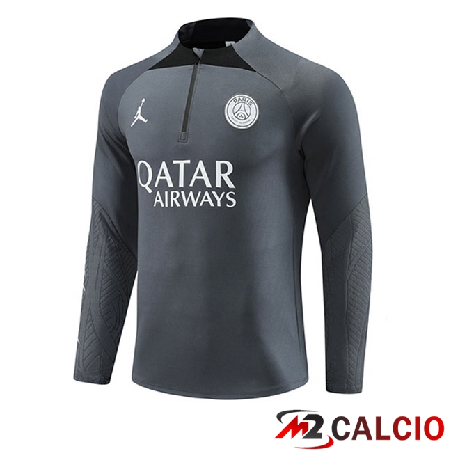 Maglie Calcio Personalizzate,Tute Calcio Squadre,Maglia Nazionale Italiana Calcio | Felpa Allenamento JORDAN Paris PSG Grigio 2023/2024