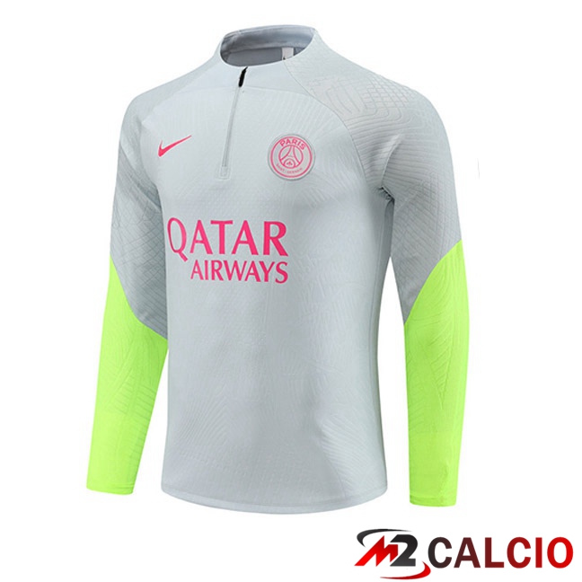 Maglie Calcio Personalizzate,Tute Calcio Squadre,Maglia Nazionale Italiana Calcio | Felpa Allenamento Paris PSG Grigio 2023/2024