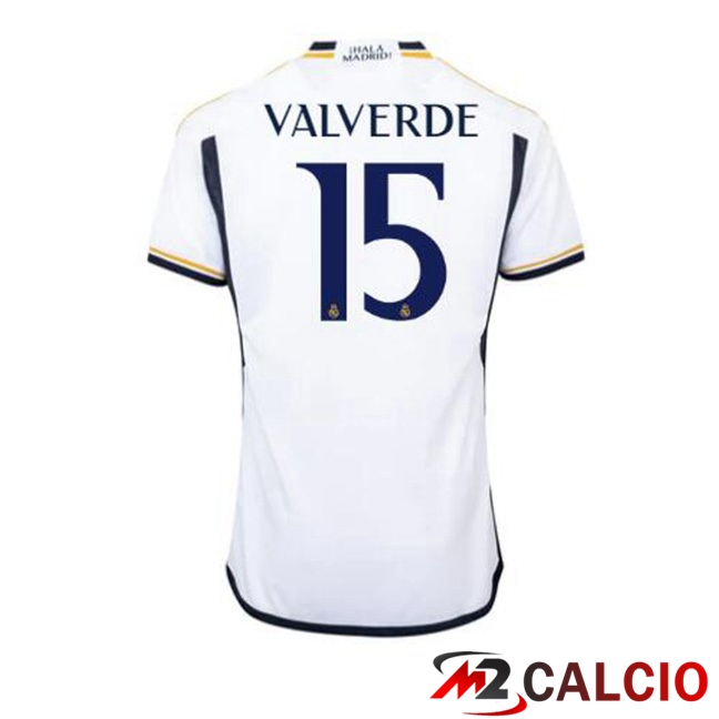 Maglie Calcio Personalizzate,Tute Calcio Squadre,Maglia Nazionale Italiana Calcio | Maglie Calcio Real Madrid (Valverde 15) Prima Bianco 2023/2024