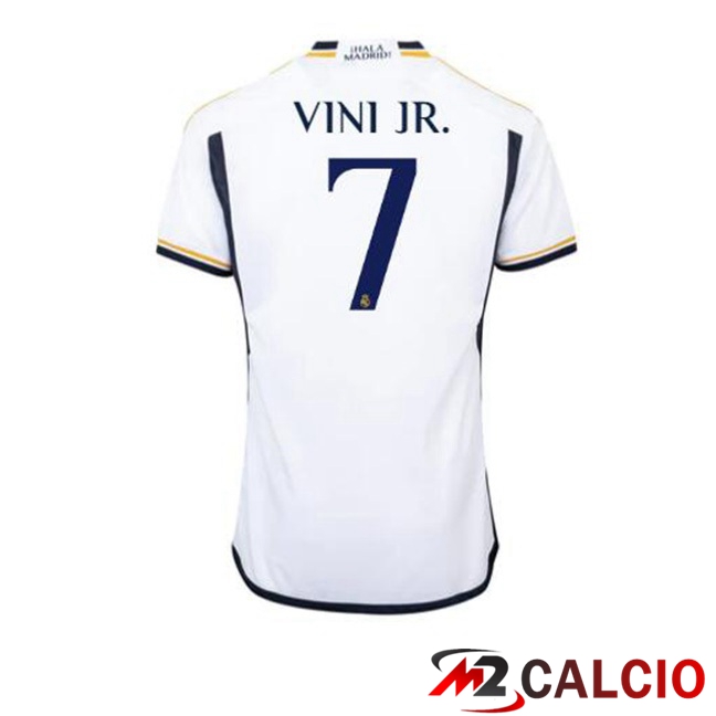 Maglie Calcio Personalizzate,Tute Calcio Squadre,Maglia Nazionale Italiana Calcio | Maglie Calcio Real Madrid (Vini Jr. 7) Prima Bianco 2023/2024
