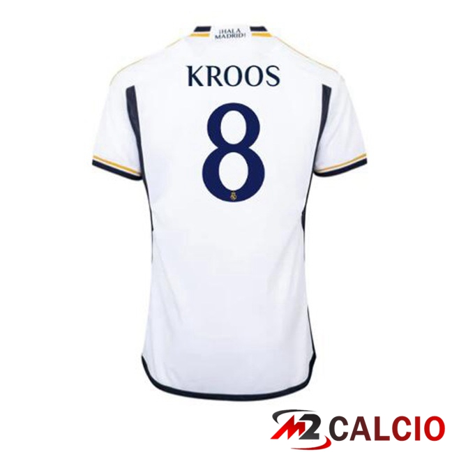 Maglie Calcio Personalizzate,Tute Calcio Squadre,Maglia Nazionale Italiana Calcio | Maglie Calcio Real Madrid (Kroos 8) Prima Bianco 2023/2024