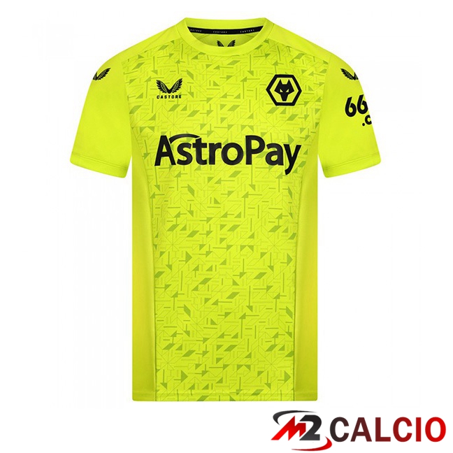 Maglie Calcio Personalizzate,Tute Calcio Squadre,Maglia Nazionale Italiana Calcio | Maglie Calcio Wolves Portiere Giallo 2023/2024