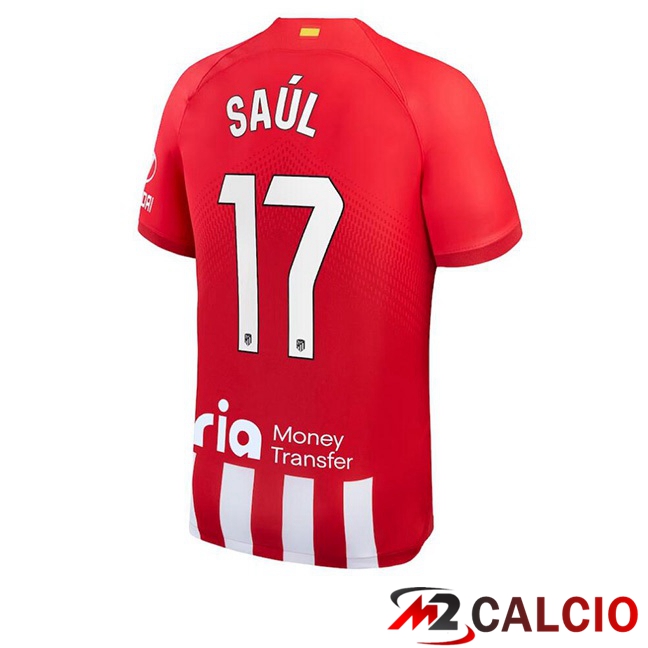 Maglie Calcio Personalizzate,Tute Calcio Squadre,Maglia Nazionale Italiana Calcio | Maglie Calcio Atletico Madrid (Saúl 17) Prima Rosso 2023/2024