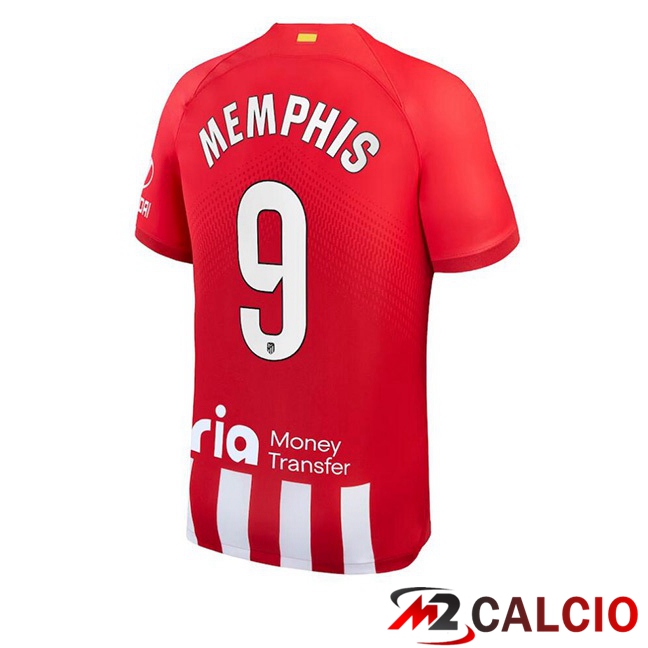 Maglie Calcio Personalizzate,Tute Calcio Squadre,Maglia Nazionale Italiana Calcio | Maglie Calcio Atletico Madrid (Memphis 9) Prima Rosso 2023/2024