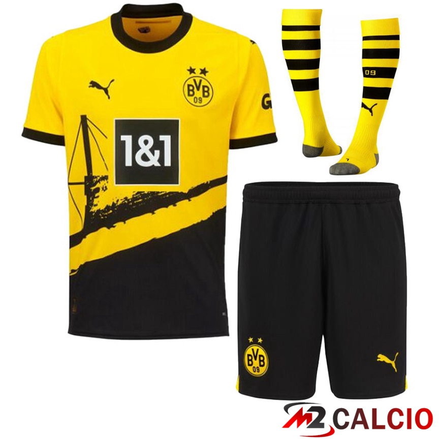 Insieme Maglie Calcio Dortmund Prima (Pantaloncini + Calzini) 2023/2024