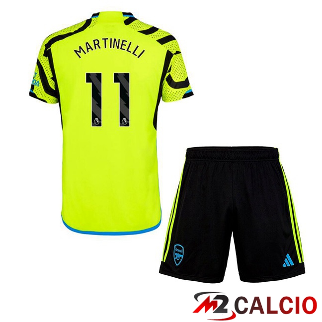 Maglie Calcio Personalizzate,Tute Calcio Squadre,Maglia Nazionale Italiana Calcio | Maglie Calcio Arsenal (MARTINELLI 11) Bambino Seconda Verde 2023/2024