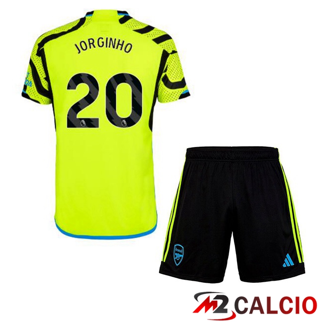 Maglie Calcio Personalizzate,Tute Calcio Squadre,Maglia Nazionale Italiana Calcio | Maglie Calcio Arsenal (JORGINHO 20) Bambino Seconda Verde 2023/2024