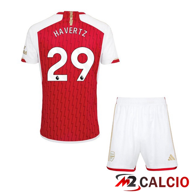 Maglie Calcio Personalizzate,Tute Calcio Squadre,Maglia Nazionale Italiana Calcio | Maglie Calcio Arsenal (HAVerdeZ 29) Bambino Prima Rosso Bianco 2023/2024