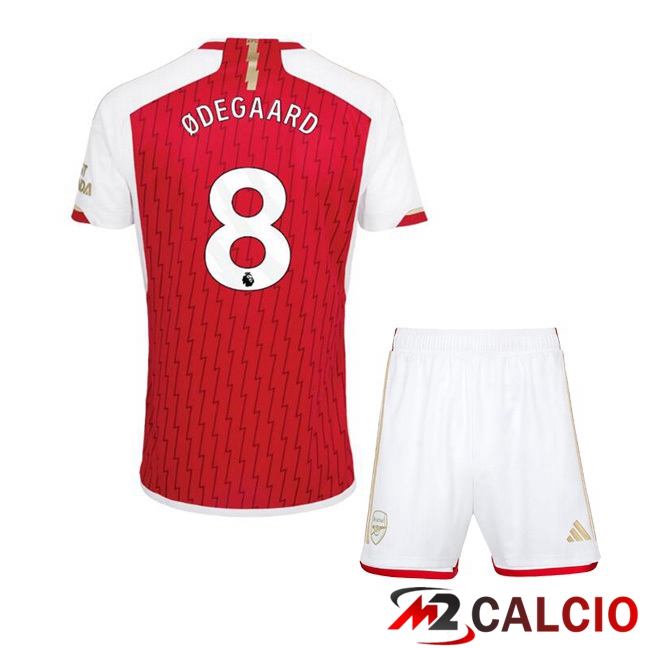 Maglie Calcio Personalizzate,Tute Calcio Squadre,Maglia Nazionale Italiana Calcio | Maglie Calcio Arsenal (ØDEGAARD 8) Bambino Prima Rosso Bianco 2023/2024