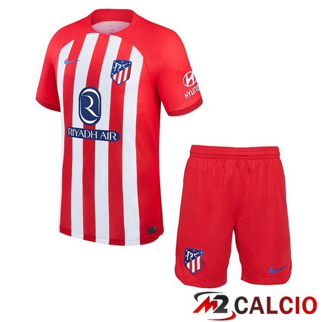 Maglie Calcio Personalizzate,Tute Calcio Squadre,Maglia Nazionale Italiana Calcio | Maglie Calcio Atletico Madrid Bambino Prima Rosso 2023/2024