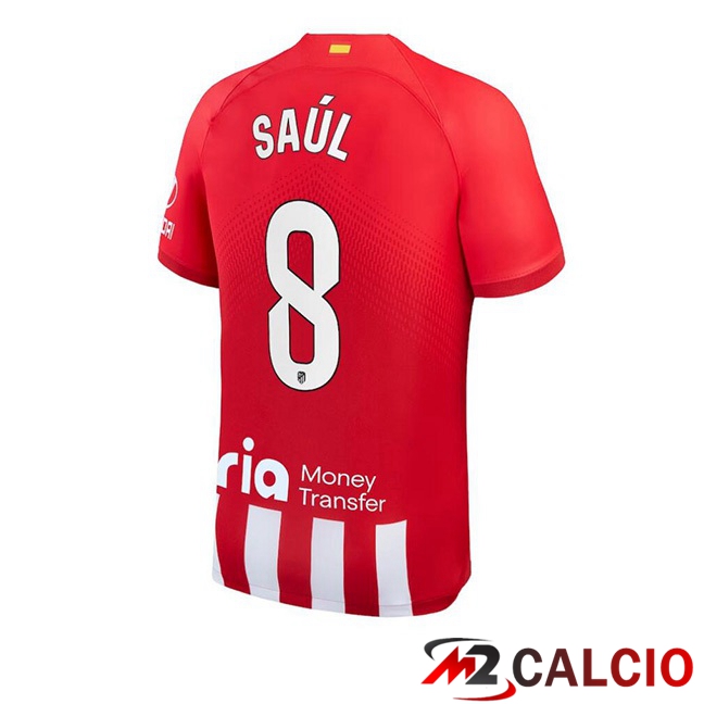 Maglie Calcio Personalizzate,Tute Calcio Squadre,Maglia Nazionale Italiana Calcio | Maglie Calcio Atletico Madrid (Saúl 8) Prima Rosso 2023/2024