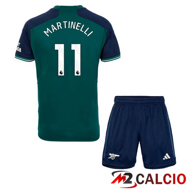 Maglie Calcio Personalizzate,Tute Calcio Squadre,Maglia Nazionale Italiana Calcio | Maglie Calcio FC Arsenal (MARTINELLI 11) Bambino Terza Verde 2023/2024