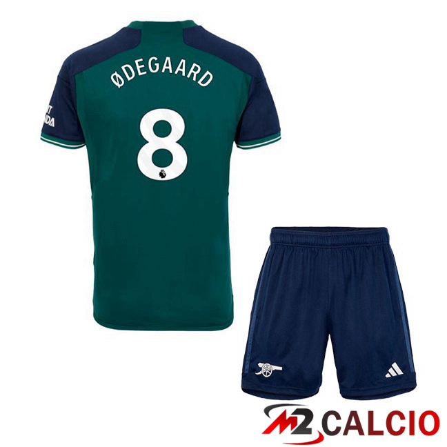 Maglie Calcio Personalizzate,Tute Calcio Squadre,Maglia Nazionale Italiana Calcio | Maglie Calcio FC Arsenal (ØDEGAARD 8) Bambino Terza Verde 2023/2024