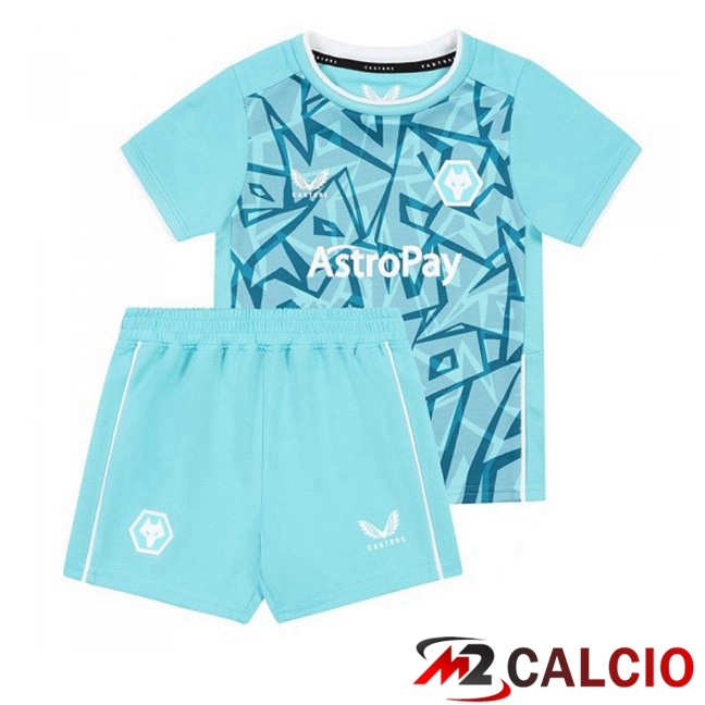 Maglie Calcio Personalizzate,Tute Calcio Squadre,Maglia Nazionale Italiana Calcio | Maglie Calcio Wolves Bambino Terza Blu 2023/2024