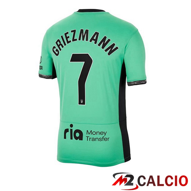 Maglie Calcio Personalizzate,Tute Calcio Squadre,Maglia Nazionale Italiana Calcio | Maglie Calcio Atletico Madrid (Griezmann 7) Terza Verde 2023/2024