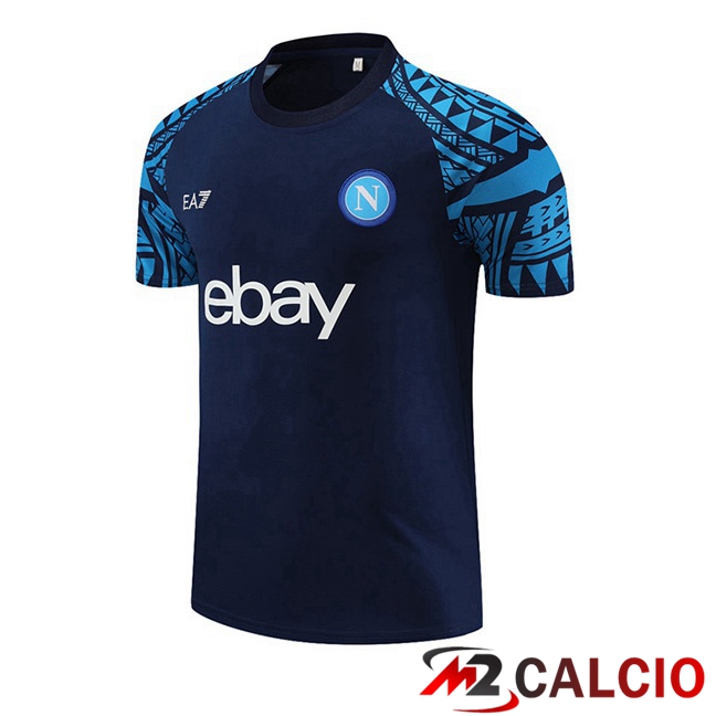 Maglie Calcio Personalizzate,Tute Calcio Squadre,Maglia Nazionale Italiana Calcio | T Shirt Allenamento SSC Napoli Blu Reale 2023/2024