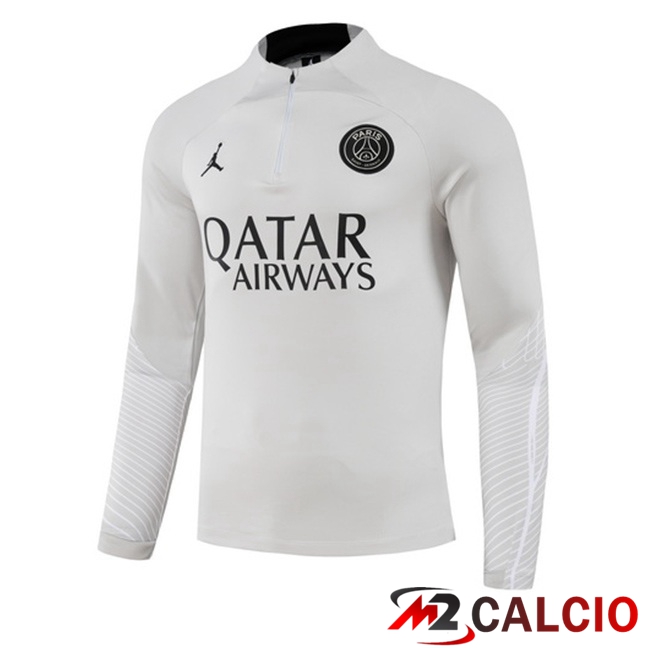 Maglie Calcio Personalizzate,Tute Calcio Squadre,Maglia Nazionale Italiana Calcio | Felpa Allenamento JORDAN Paris PSG Grigio 2023/2024