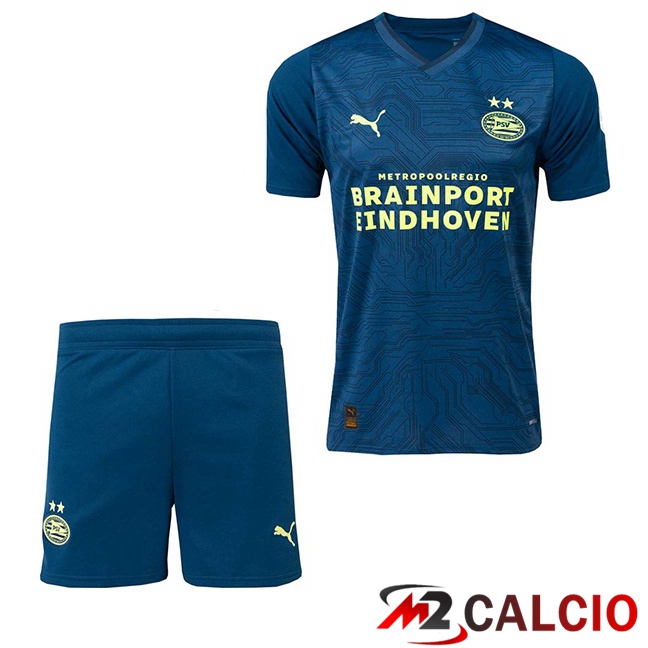 Maglie Calcio PSV Eindhoven Bambino Terza Blu Reale 2023/2024