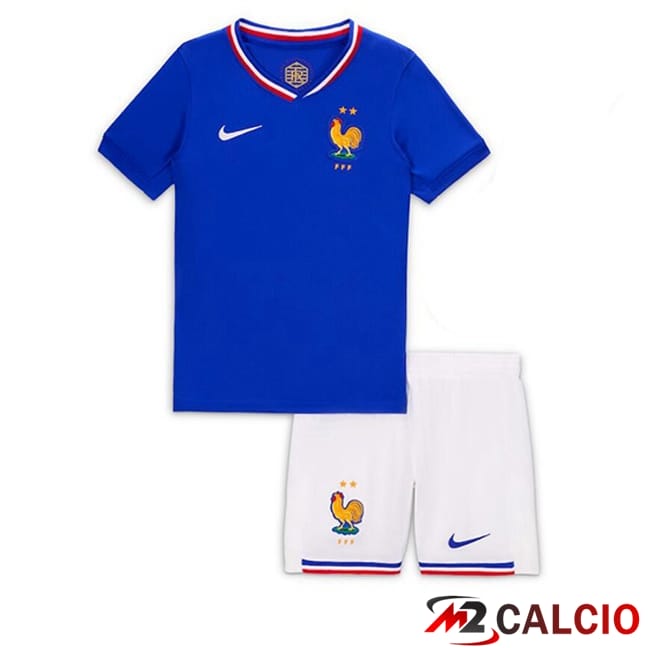 Maglie Calcio Personalizzate,Tute Calcio Squadre,Maglia Nazionale Italiana Calcio | Maglie Calcio Francia Bambino Prima Blu 2024/2025
