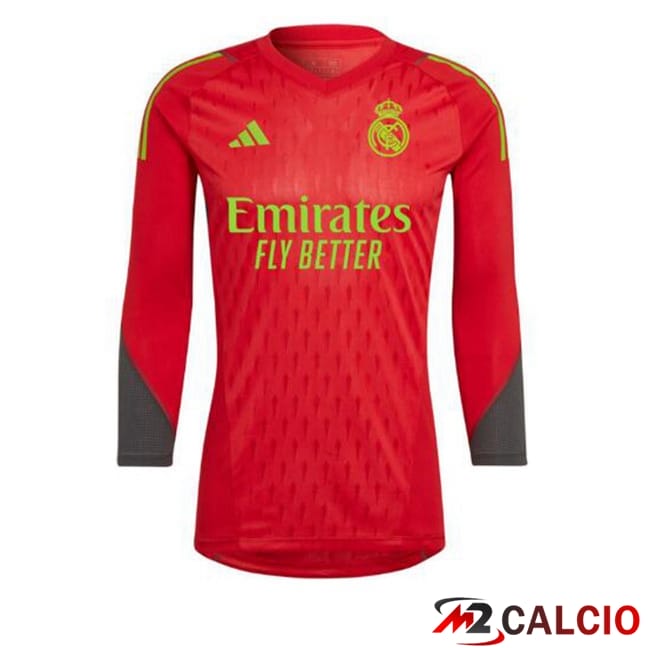 Maglie Calcio Personalizzate,Tute Calcio Squadre,Maglia Nazionale Italiana Calcio | Maglie Calcio Real Madrid Portiere Manica Lunga Rosso 2023/2024
