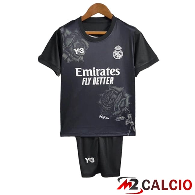 Maglie Calcio Personalizzate,Tute Calcio Squadre,Maglia Nazionale Italiana Calcio | Maglie Calcio Real Madrid Y3 Bambino Edizione Speciale Nero 2024/2025
