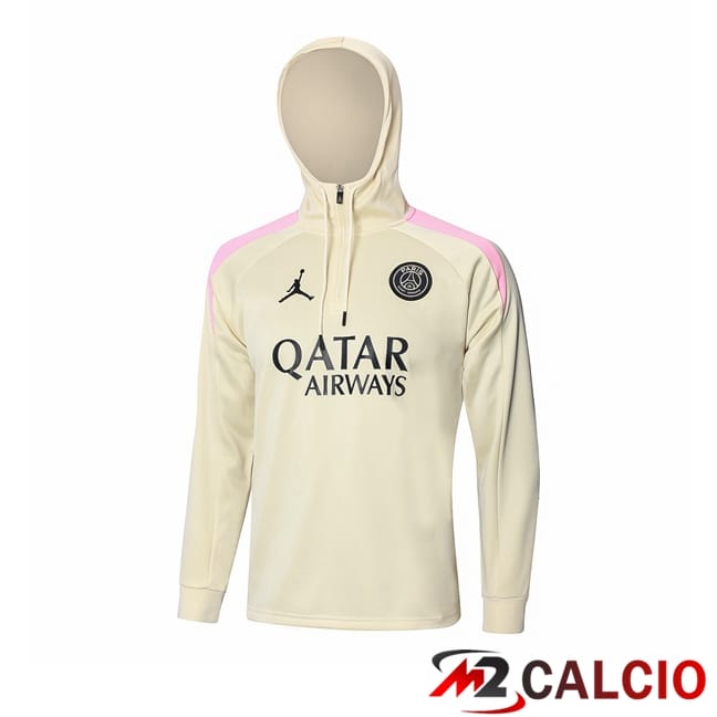 Maglie Calcio Personalizzate,Tute Calcio Squadre,Maglia Nazionale Italiana Calcio | Felpa Con Cappuccio JORDAN Paris PSG Giallo 2024/2025
