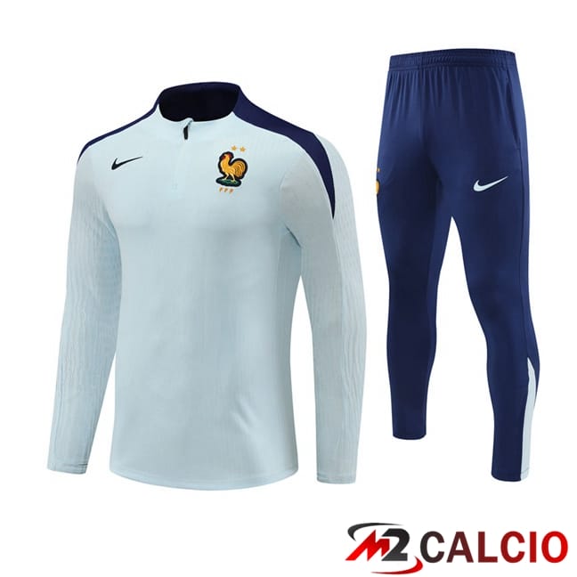 Maglie Calcio Personalizzate,Tute Calcio Squadre,Maglia Nazionale Italiana Calcio | Insieme Tuta Calcio Francia Blu 2024/2025