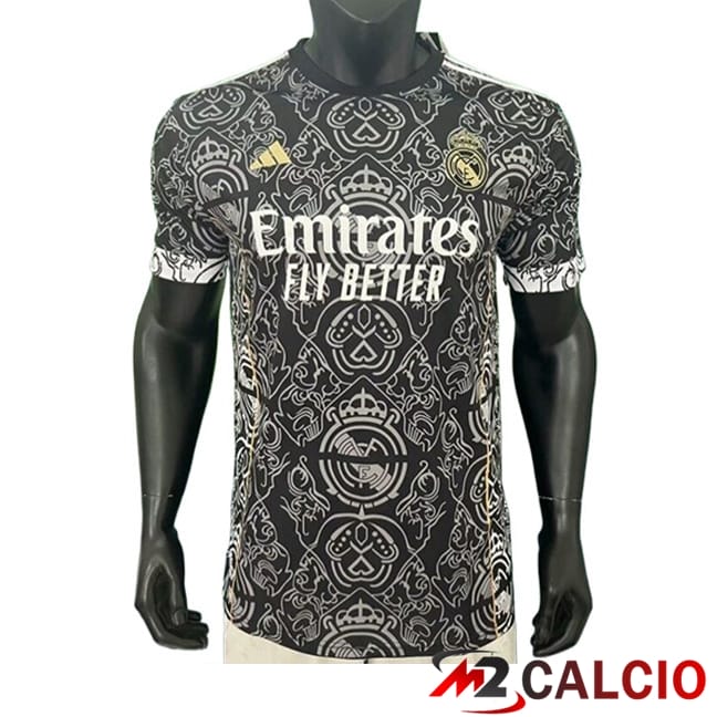 Maglie Calcio Personalizzate,Tute Calcio Squadre,Maglia Nazionale Italiana Calcio | Maglie Calcio Real Madrid Edizione Speciale Nero 2024/2025