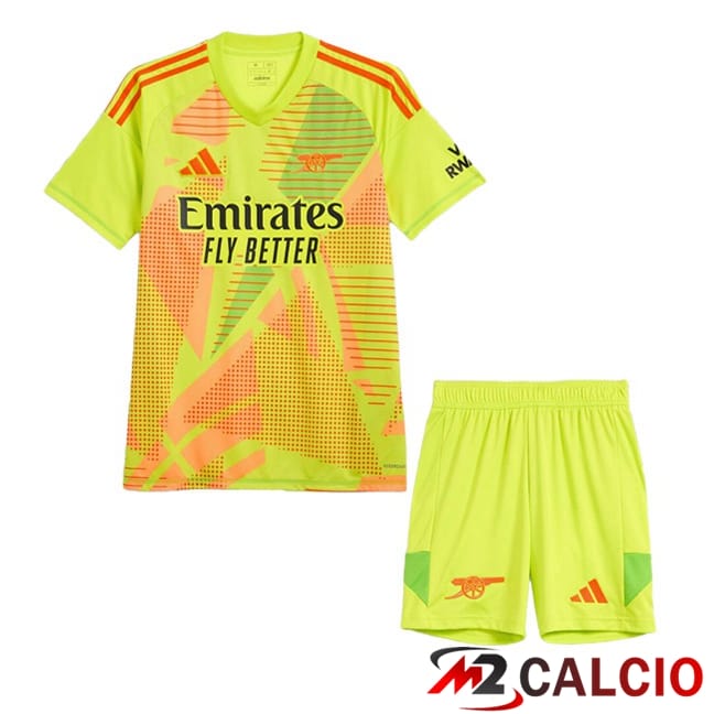 Maglie Calcio Personalizzate,Tute Calcio Squadre,Maglia Nazionale Italiana Calcio | Maglie Calcio Arsenal Bambino Portiere Verde 2024/2025