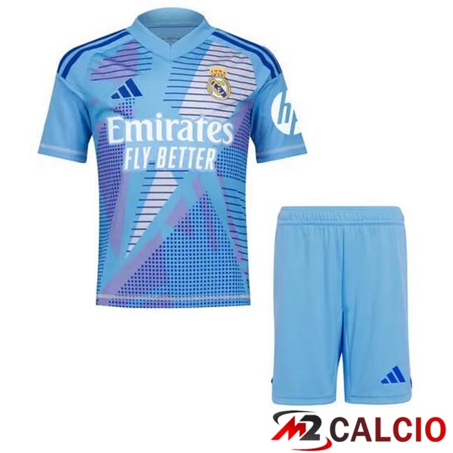 Maglie Calcio Personalizzate,Tute Calcio Squadre,Maglia Nazionale Italiana Calcio | Maglie Calcio Real Madrid Bambino Portiere Blu 2024/2025