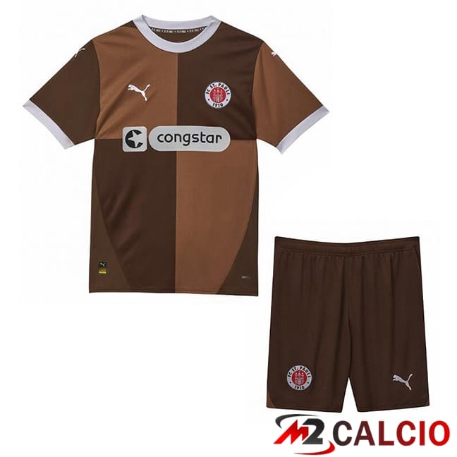 Maglie Calcio Personalizzate,Tute Calcio Squadre,Maglia Nazionale Italiana Calcio | Maglie Calcio FC St. Pauli Bambino Prima Giallo 2024/2025