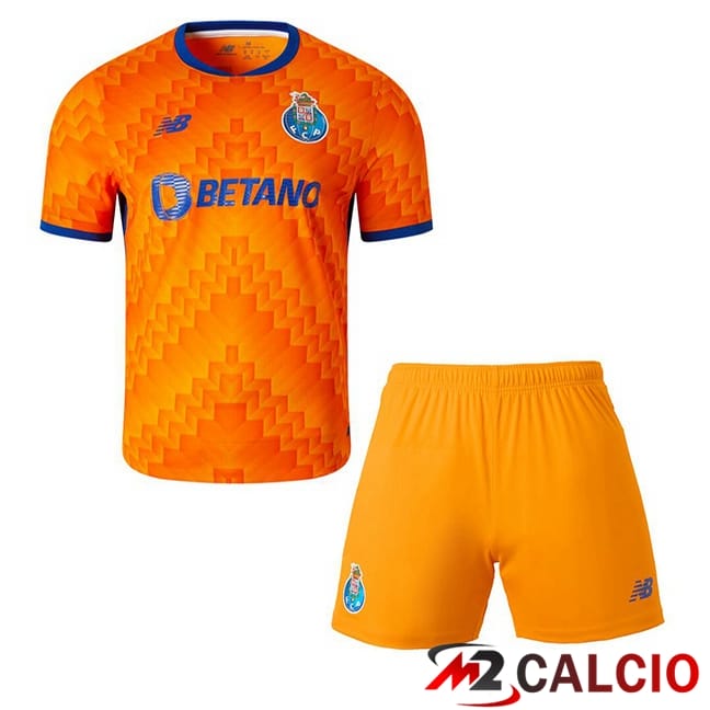 Maglie Calcio Personalizzate,Tute Calcio Squadre,Maglia Nazionale Italiana Calcio | Maglie Calcio FC Porto Bambino Seconda Arancia 2024/2025