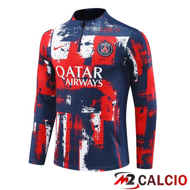 Maglie Calcio Personalizzate,Tute Calcio Squadre,Maglia Nazionale Italiana Calcio | Felpa Allenamento Paris PSG Rosso Blu 2024/2025