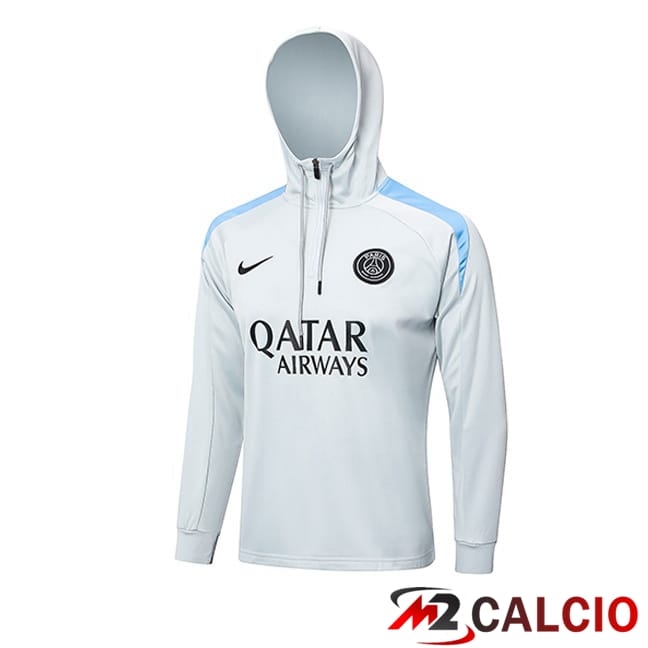 Maglie Calcio Personalizzate,Tute Calcio Squadre,Maglia Nazionale Italiana Calcio | Felpa Con Cappuccio Paris PSG Bianco 2024/2025
